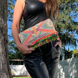 American and Beyond Clutch with chain.